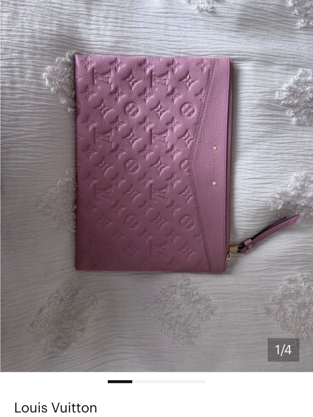 Louis Vuitton Pink Monogram Embossed Leather Pouch Clutch - Picture 3 of 3